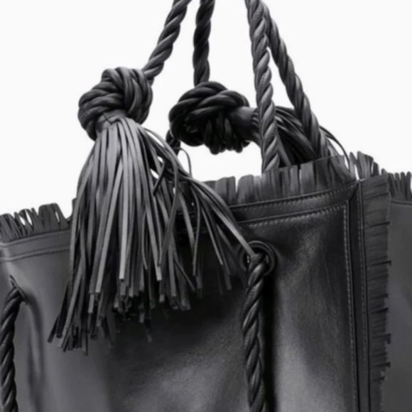 VALENTINO Women's Valentino Garavani "The Rope" Calf leather Large Fringe Tote - Picture 6 of 6